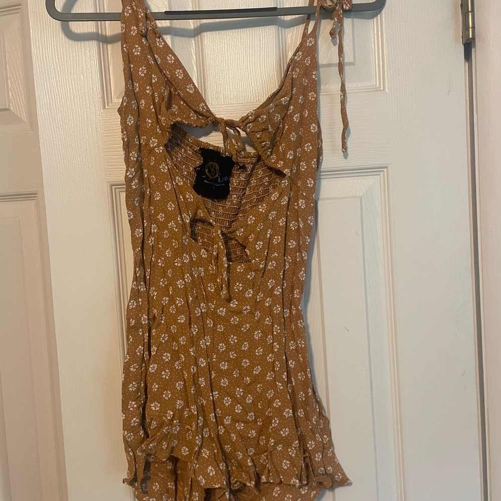Planet Blue Brown Floral Jumpsuit